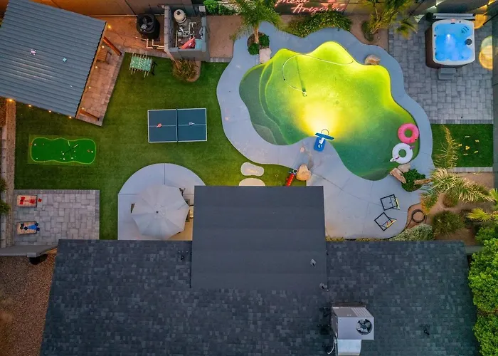 Heated Pool Hot Tub Backyard Games