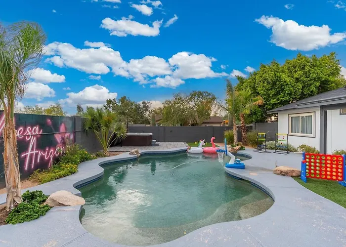 Heated Pool Hot Tub Backyard Games *